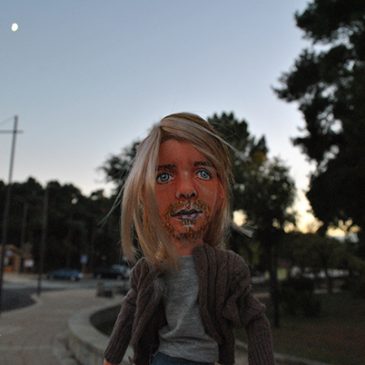 figura realista Kurt Cobain detalle de cara