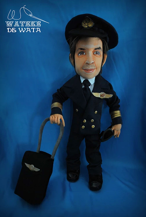 muñecos de profesiones y oficios personalizados, figura de piloto hecha a mano
