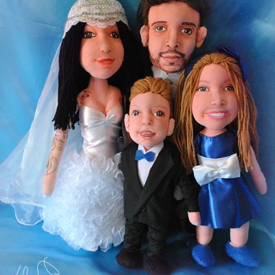 figuras de trapo personalizadas para bodas de familia