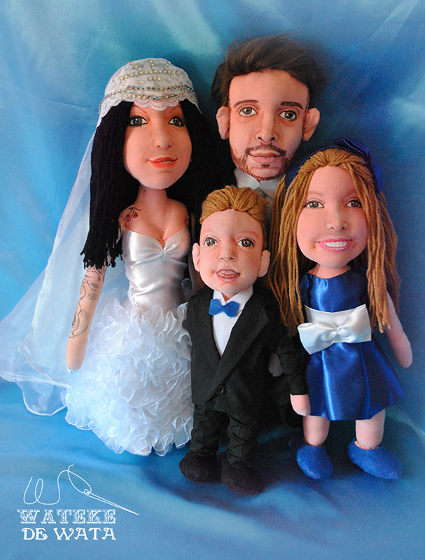 figuras de trapo personalizadas para bodas de familia