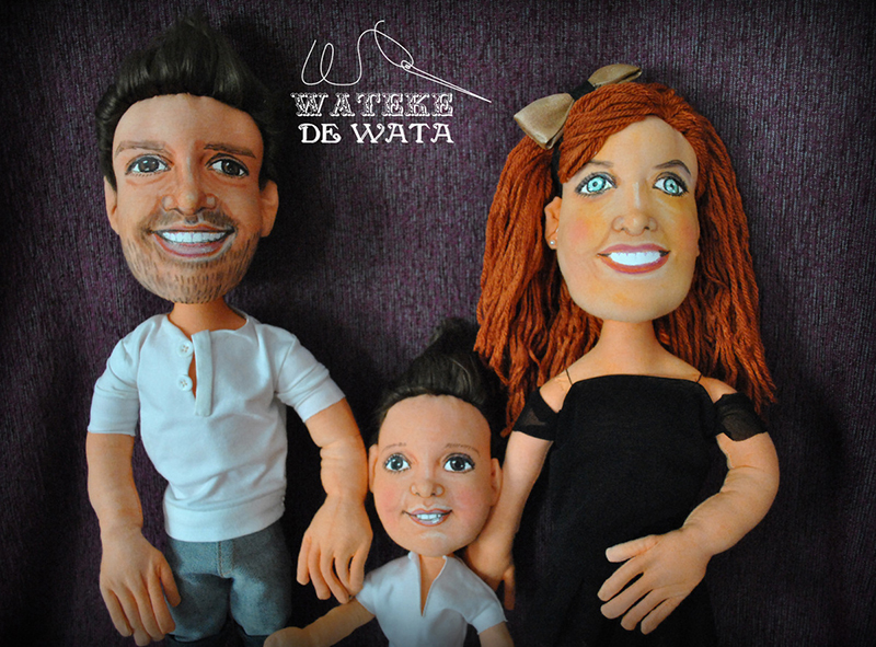 muñecos personalizados de boda con niño, figuras tarta novios con hijos