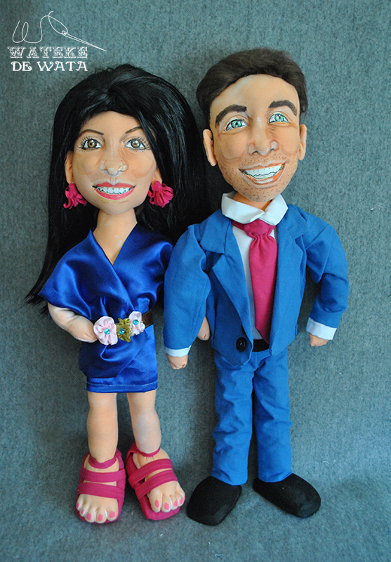 muñecos personalizados pareja hechos a mano con tu cara de trapo